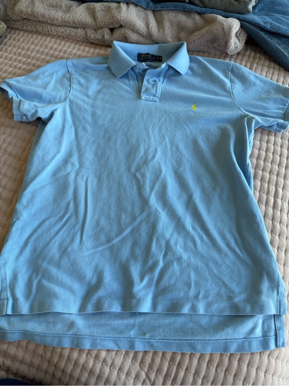 Polo by Ralph Lauren Light Blue Polo Shirt with Yellow Pony